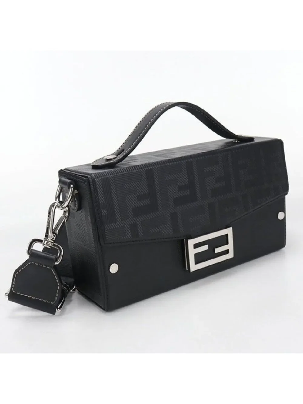 Fendi Soft Trunk Baguette Handbag Calf